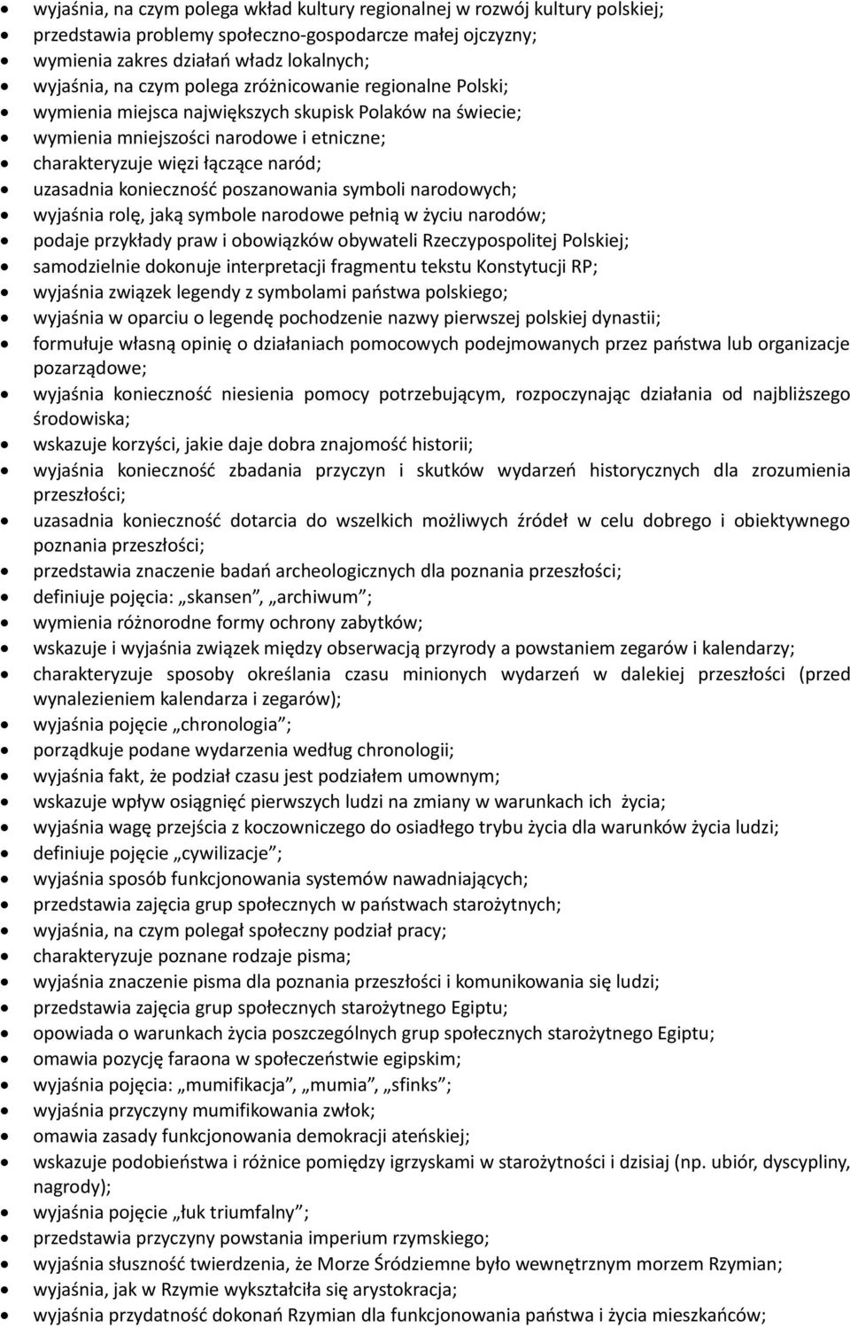 poszanowania symboli narodowych; wyjaśnia rolę, jaką symbole narodowe pełnią w życiu narodów; podaje przykłady praw i obowiązków obywateli Rzeczypospolitej Polskiej; samodzielnie dokonuje