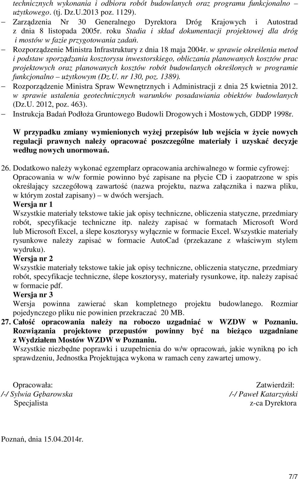 Rozporządzenie Ministra Infrastruktury z dnia 18 maja 2004r.