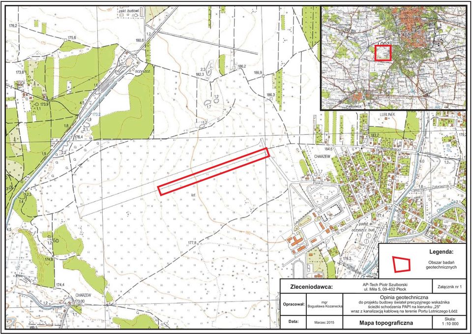 Miła 5, 09-402 Płock Opinia geotechniczna do projektu budowy świateł precyzyjnego wskaźnika