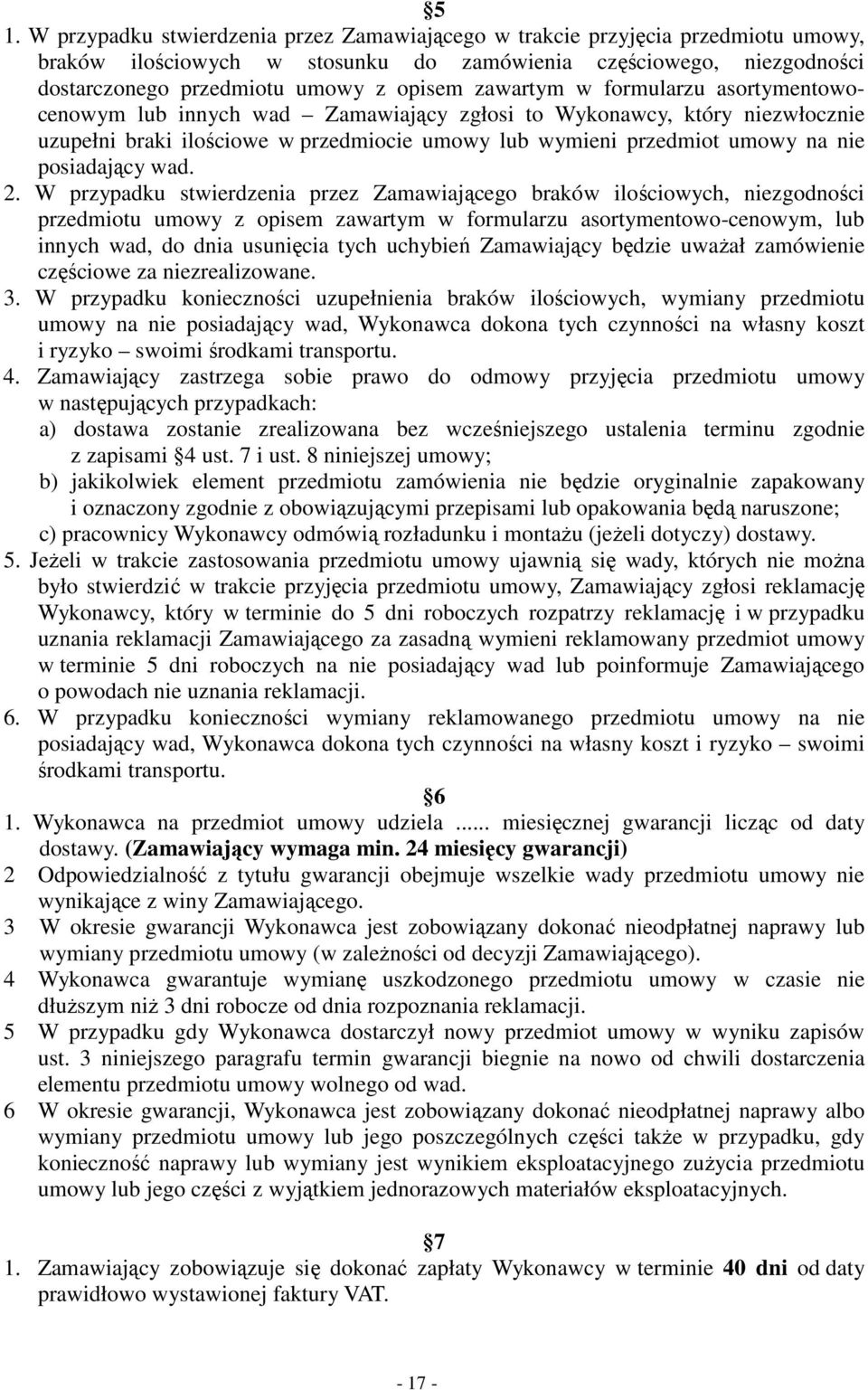 posiadający wad. 2.