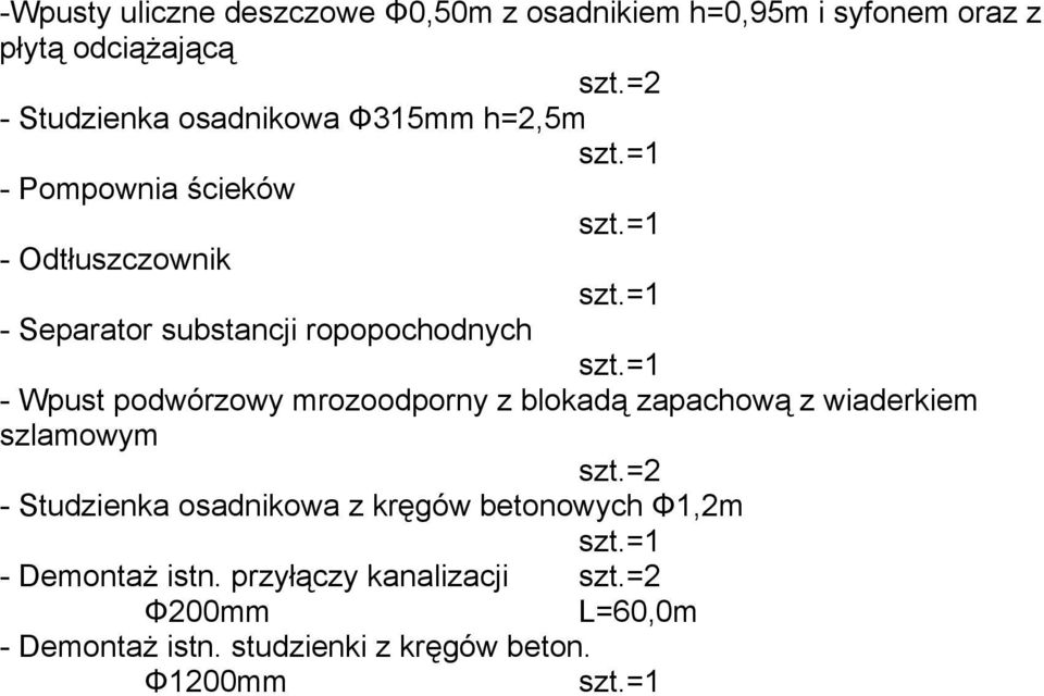 ropopochodnych - Wpust podwórzowy mrozoodporny z blokadą zapachową z wiaderkiem szlamowym szt.