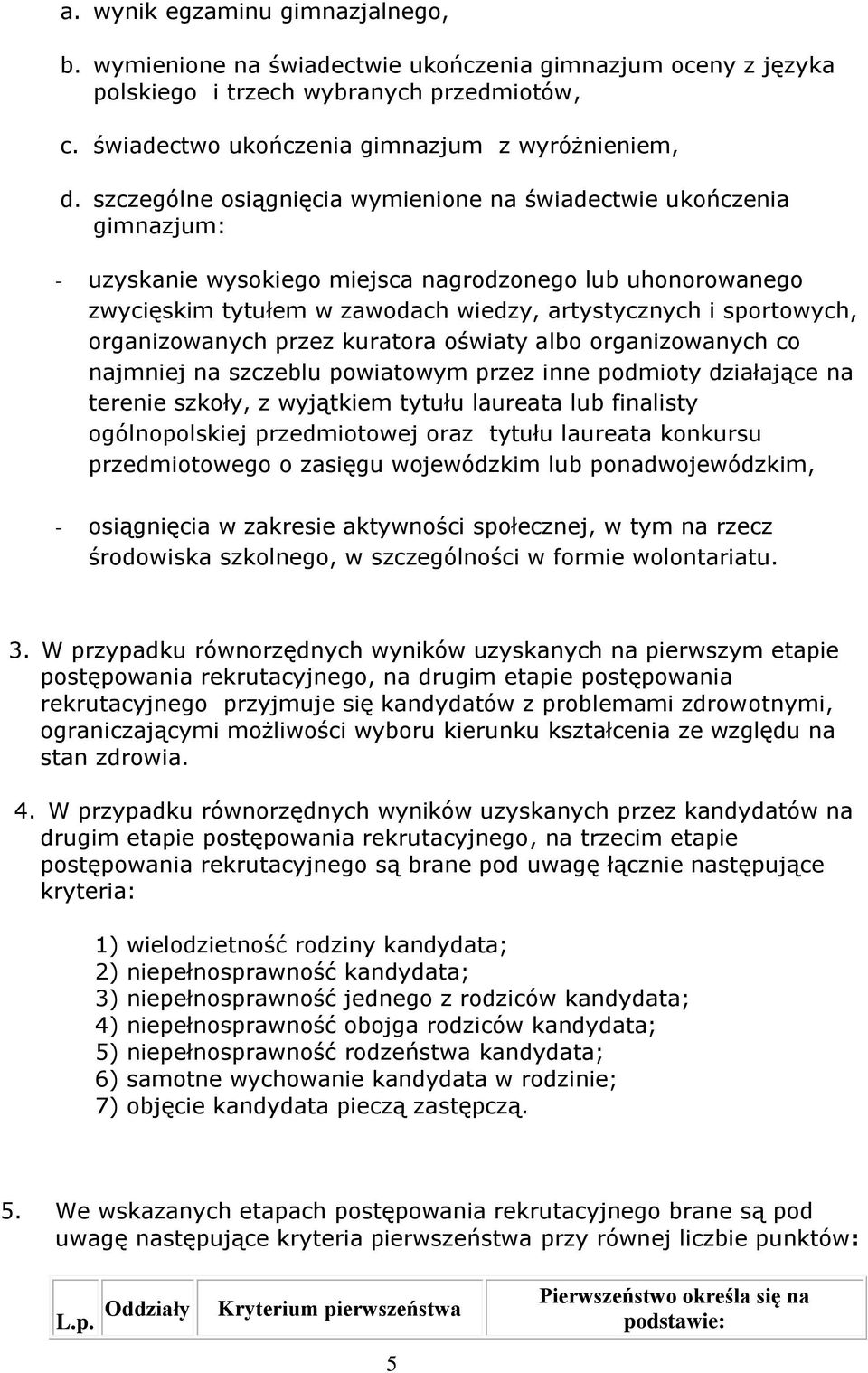 organizowanych przez kuratora oświaty albo organizowanych co najmniej na szczeblu powiatowym przez inne podmioty działające na terenie szkoły, z wyjątkiem tytułu laureata lub finalisty ogólnopolskiej