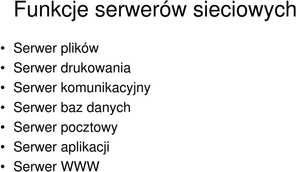 komunikacyjny Serwer baz danych