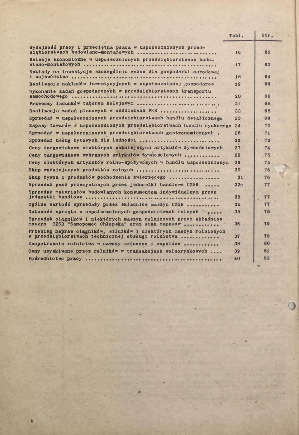 nkłdów inwestycyjnych w uspołecznionej gospodrce 19 Wykonnie zdń gospodrczych w przedsięiorstwch trnsportu smochodowego........... 20 Przewozy łdunków torem kolejowym.