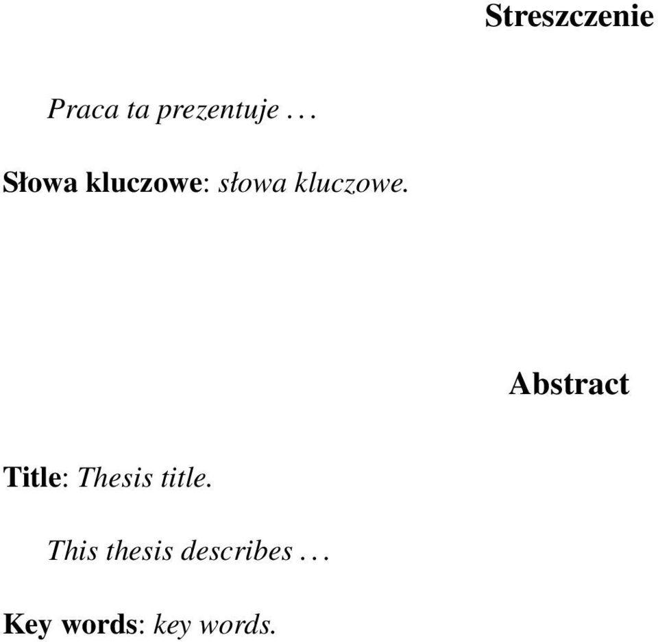 Abstract Title: Thesis title.
