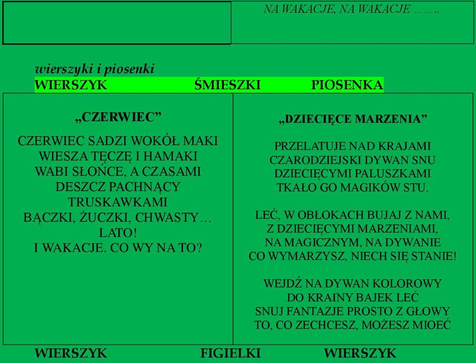 TRUSKAWKAMI BĄCZKI, ŻUCZKI, CHWASTY LATO! I WAKACJE. CO WY NA TO?