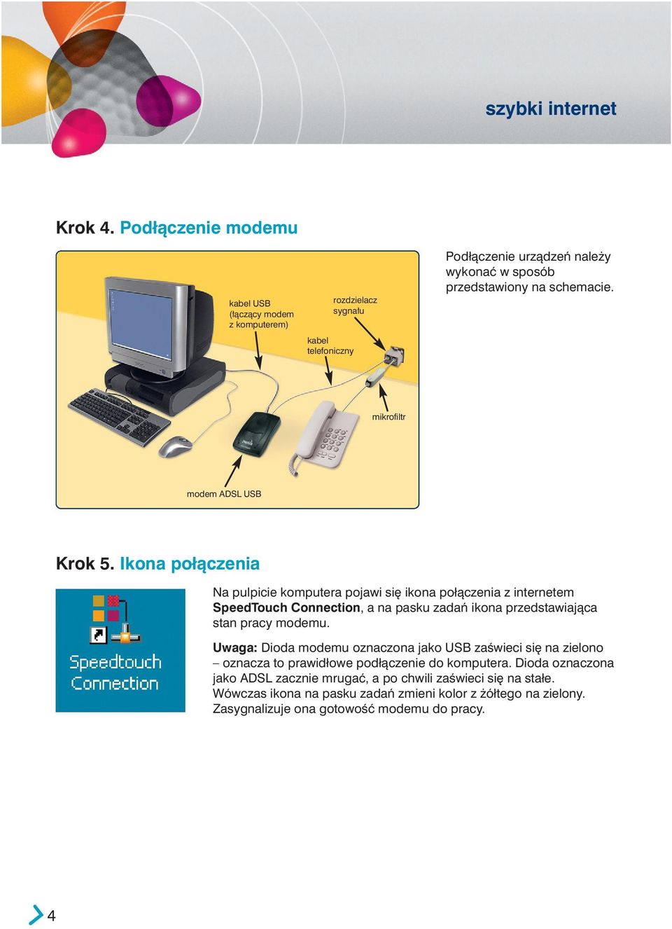 mikrofiltr modem ADSL USB Krok 5.