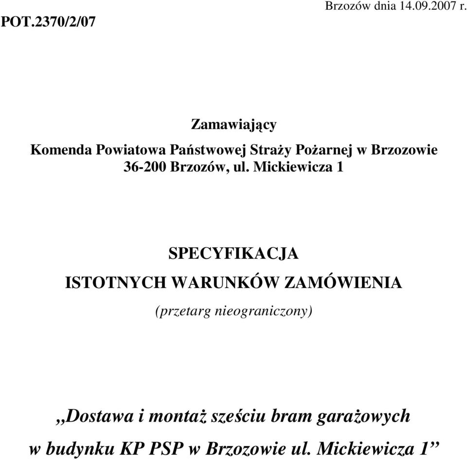 36-200 Brzozów, ul.
