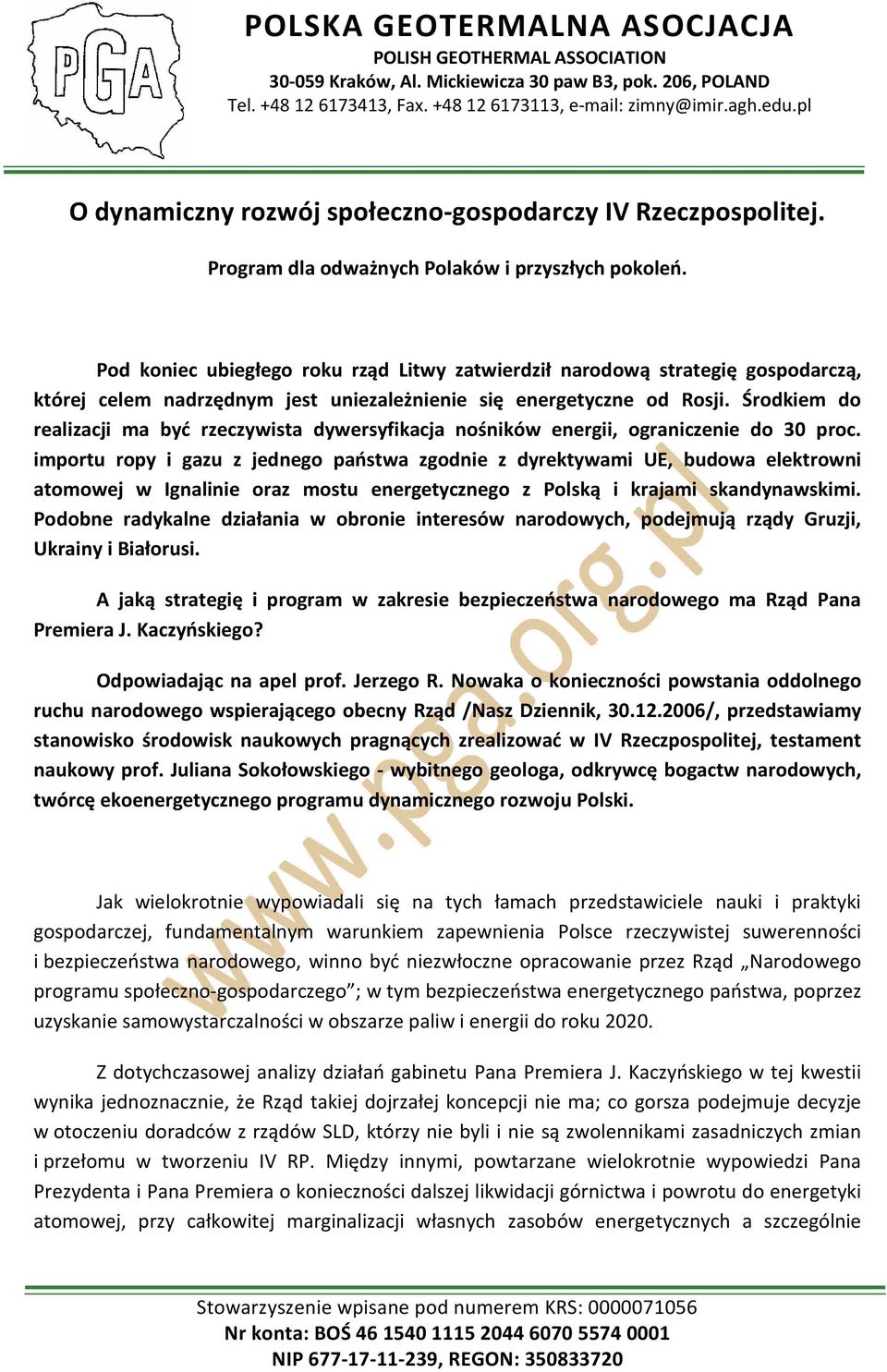 Środkiem do realizacji ma być rzeczywista dywersyfikacja nośników energii, ograniczenie do 30 proc.