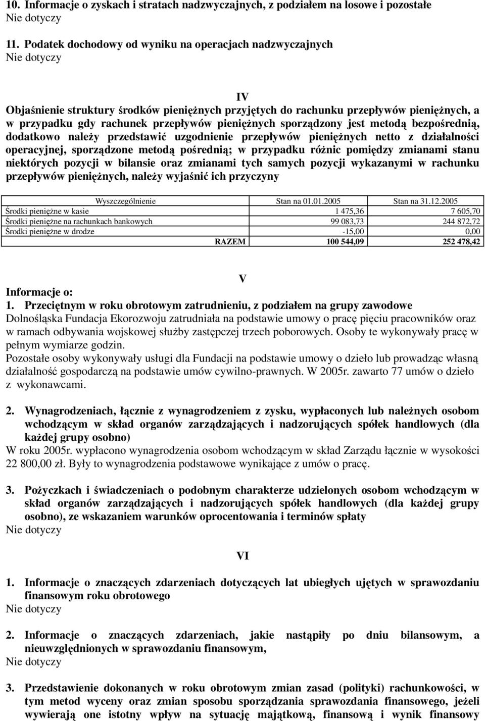 sporządzony jest metodą bezpośrednią, dodatkowo naleŝy przedstawić uzgodnienie przepływów pienięŝnych netto z działalności operacyjnej, sporządzone metodą pośrednią; w przypadku róŝnic pomiędzy