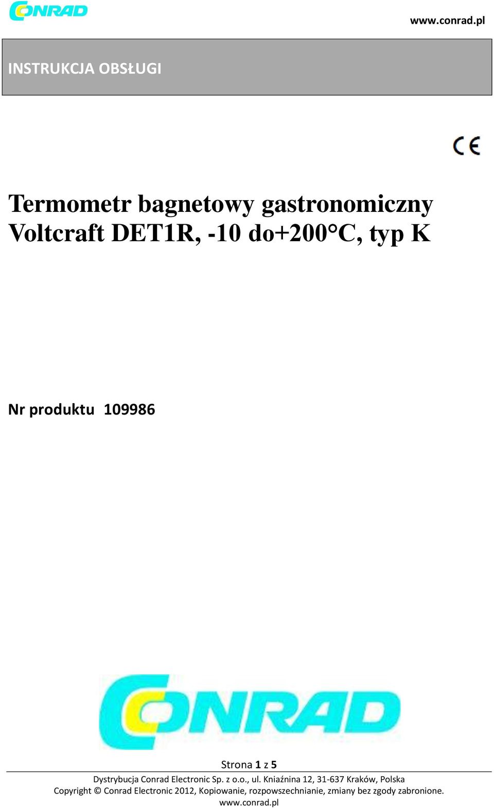 Voltcraft DET1R, -10 do+200 C,
