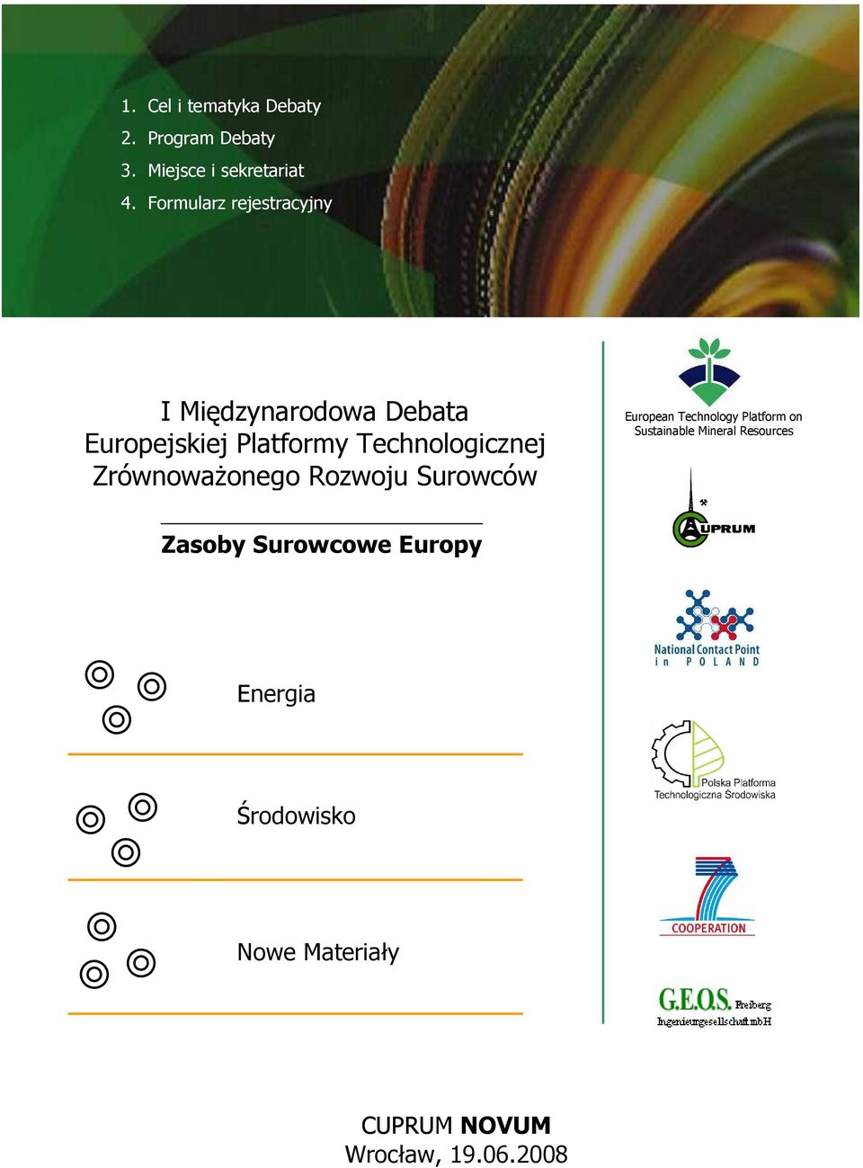 European Technology Platform on Sustainable Mineral