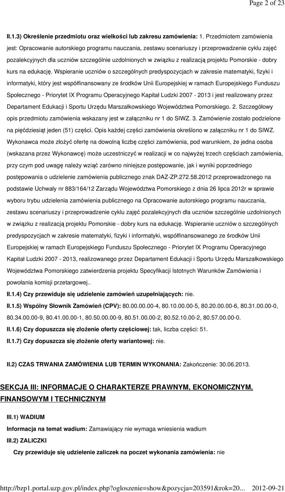projektu Pomorskie - dobry kurs na edukację.