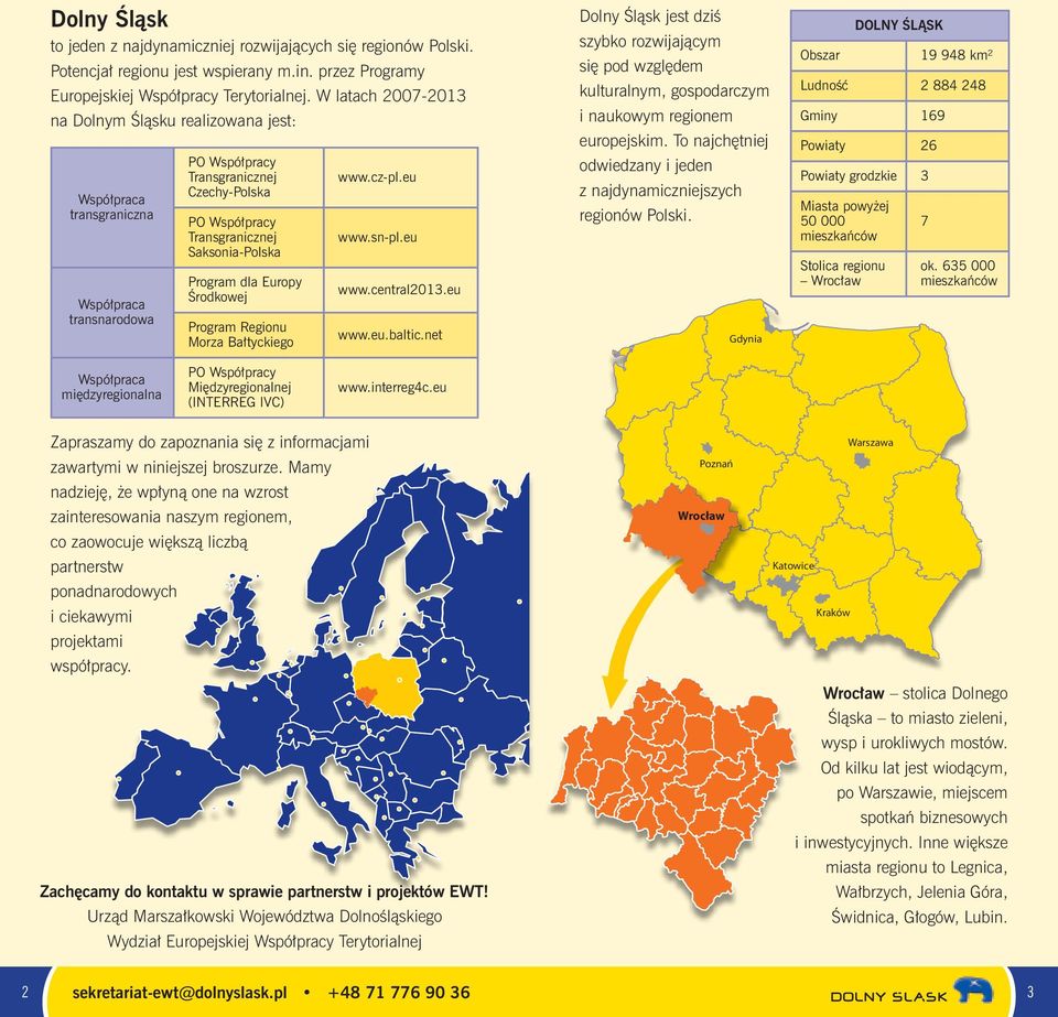 Program dla Europy Środkowej Program Regionu Morza Bałtyckiego www.cz-pl.eu www.sn-pl.eu www.central2013.eu www.eu.baltic.