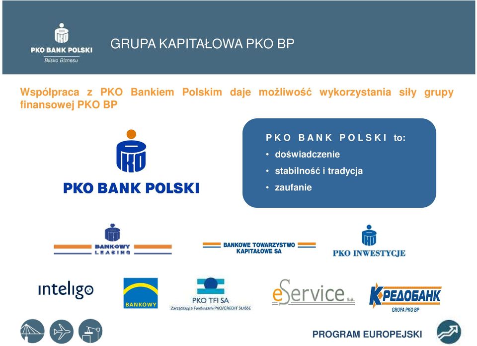 siły grupy finansowej PKO BP P K O B A N K P O