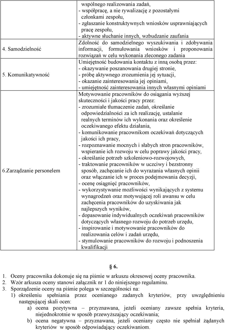 słuchanie innych, wzbudzanie zaufania Zdolność do samodzielnego wyszukiwania i zdobywania informacji, formułowania wniosków i proponowania rozwiązań w celu wykonania zleconego zadania Umiejętność