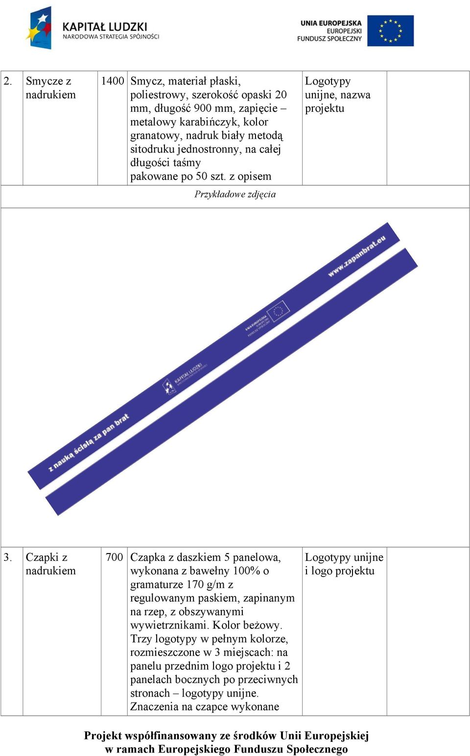 Czapki z nadrukiem 700 Czapka z daszkiem 5 panelowa, wykonana z bawełny 100% o gramaturze 170 g/m z regulowanym paskiem, zapinanym na rzep, z obszywanymi