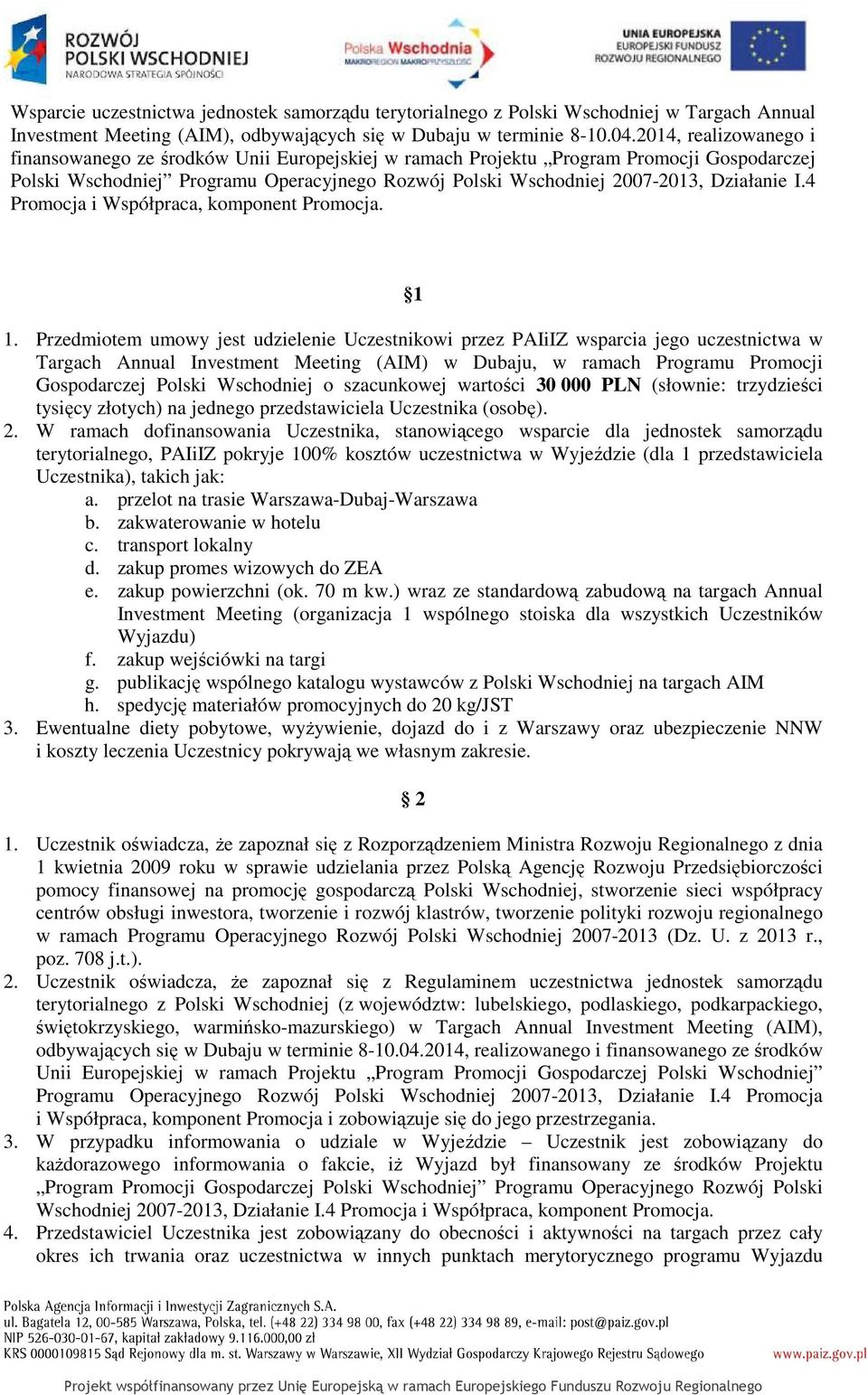 I.4 Promocja i Współpraca, komponent Promocja. 1 1.