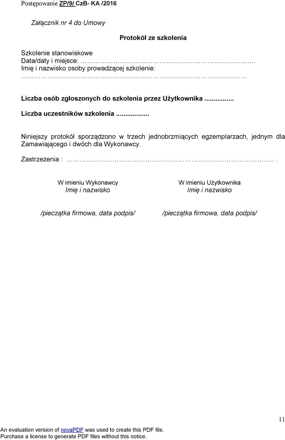 .. Liczba uczestników szkolenia.