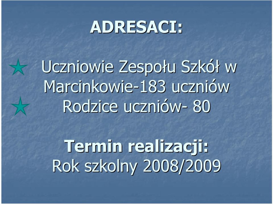 uczniów Rodzice uczniów- 80