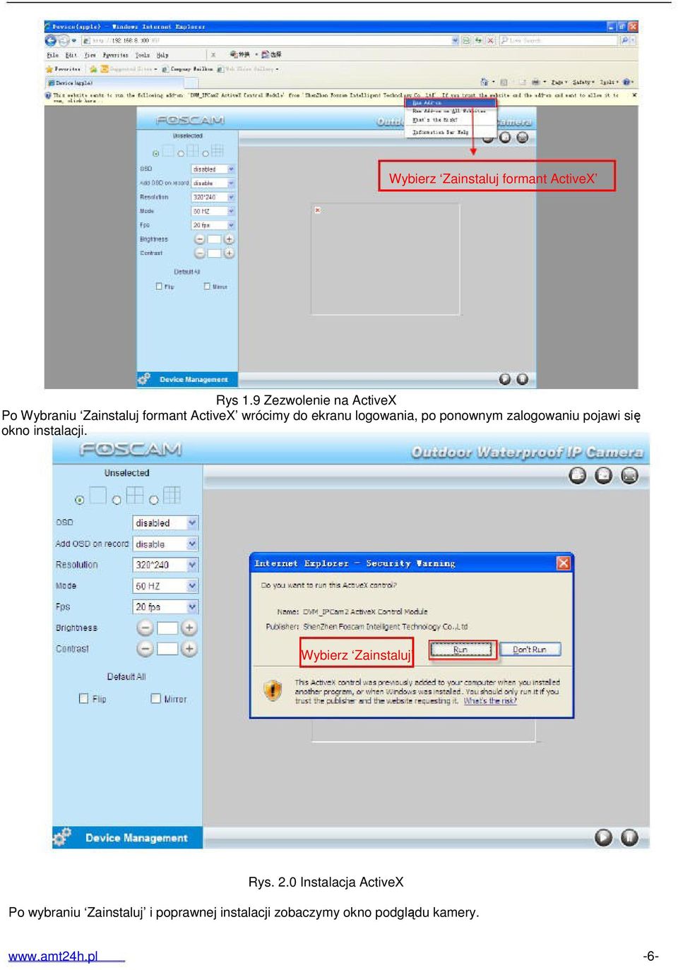 ekranu logowania, po ponownym zalogowaniu pojawi się okno instalacji.