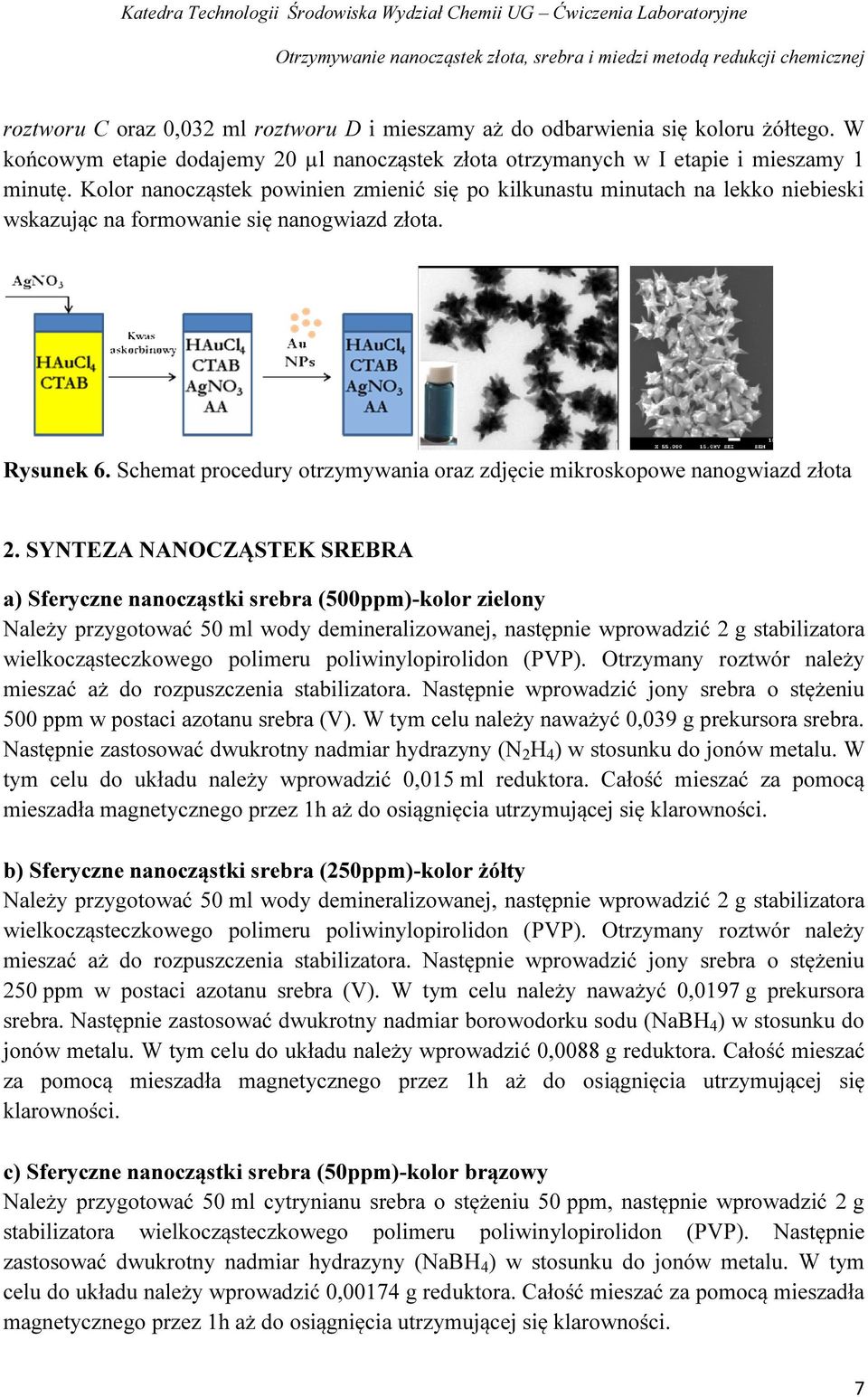 Schemat procedury otrzymywania oraz zdjęcie mikroskopowe nanogwiazd złota 2.