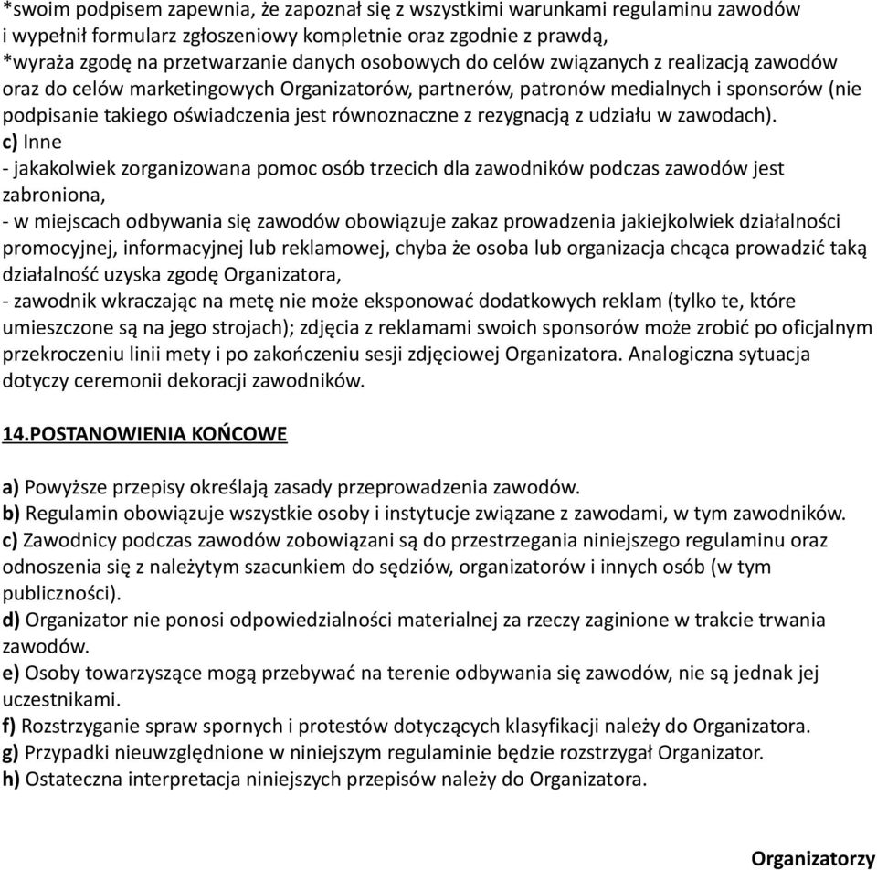 udziału w zawodach).