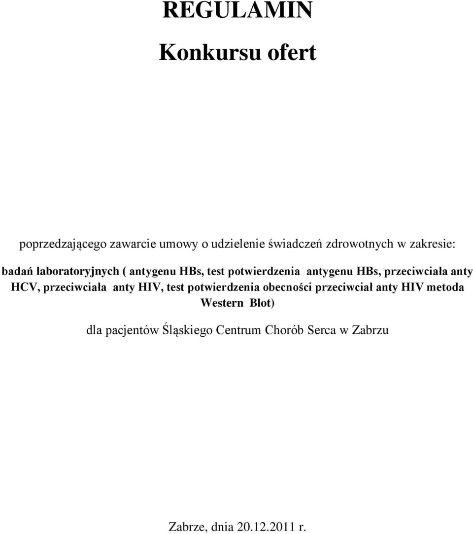 test potwierdzenia antygenu HBs, przeciwciała anty Western Blot) dla