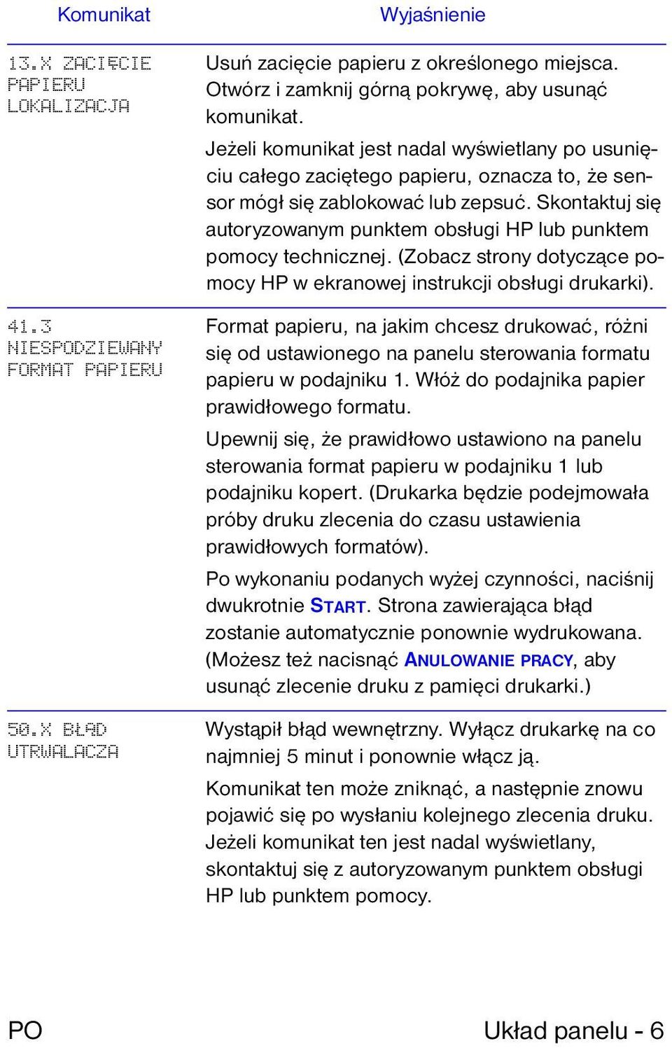 Skontaktuj się autoryzowanym punktem obsługi HP lub punktem pomocy technicznej. (Zobacz strony dotyczące pomocy HP w ekranowej instrukcji obsługi drukarki).