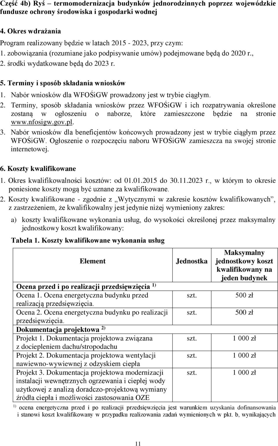 Terminy i sposób składania wniosków 1. Nabór wniosków dla WFOŚiGW prowadzony jest w trybie ciągłym. 2.