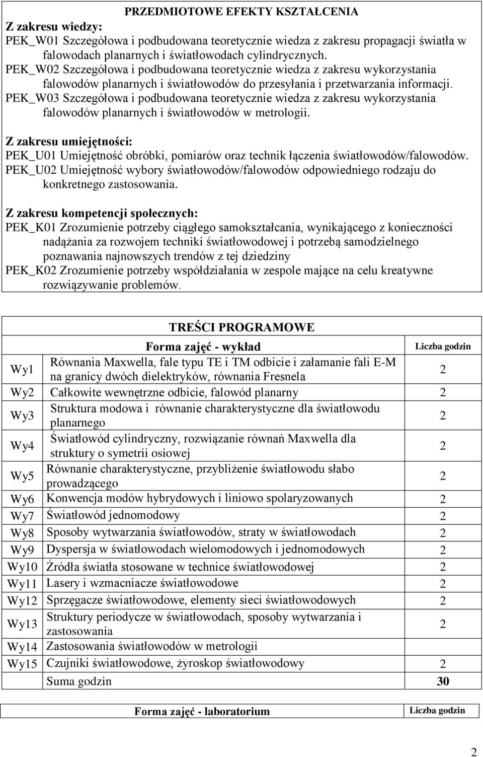 Szczegółowa i podbudowana teoretycznie wiedza z zakresu wykorzystania falowodów planarnych i światłowodów w metrologii.