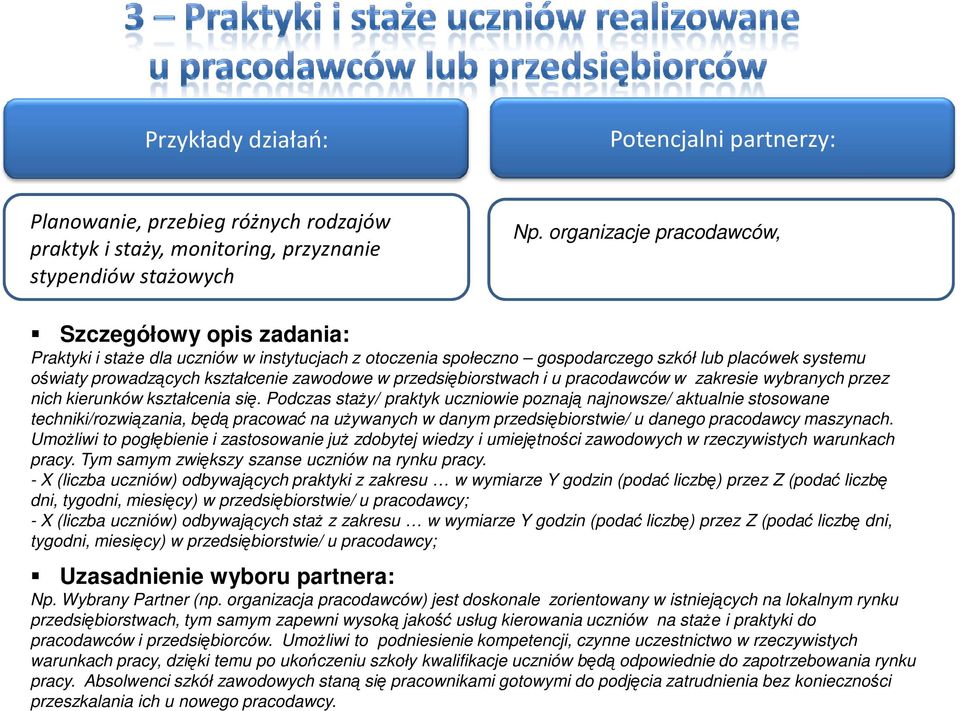 pracodawców w zakresie wybranych przez nich kierunków kształcenia się.