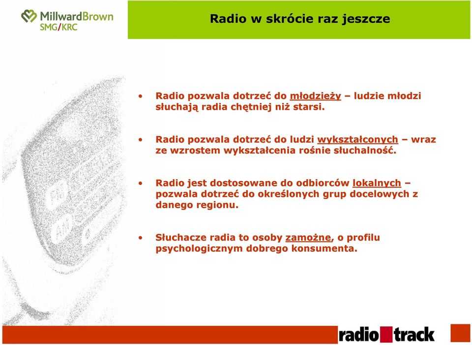 Radio pozwala dotrzeć do ludzi wykształconych wraz ze wzrostem wykształcenia rośnie słuchalnos