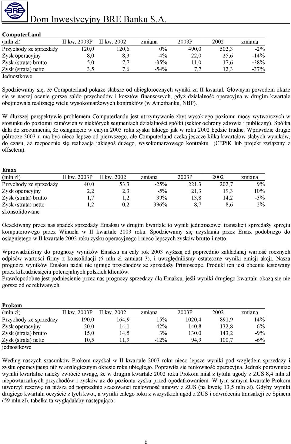 Głównym powodem okaże się w naszej ocenie gorsze saldo przychodów i kosztów finansowych, gdyż działalność operacyjna w drugim kwartale obejmowała realizację wielu wysokomarżowych kontraktów (w