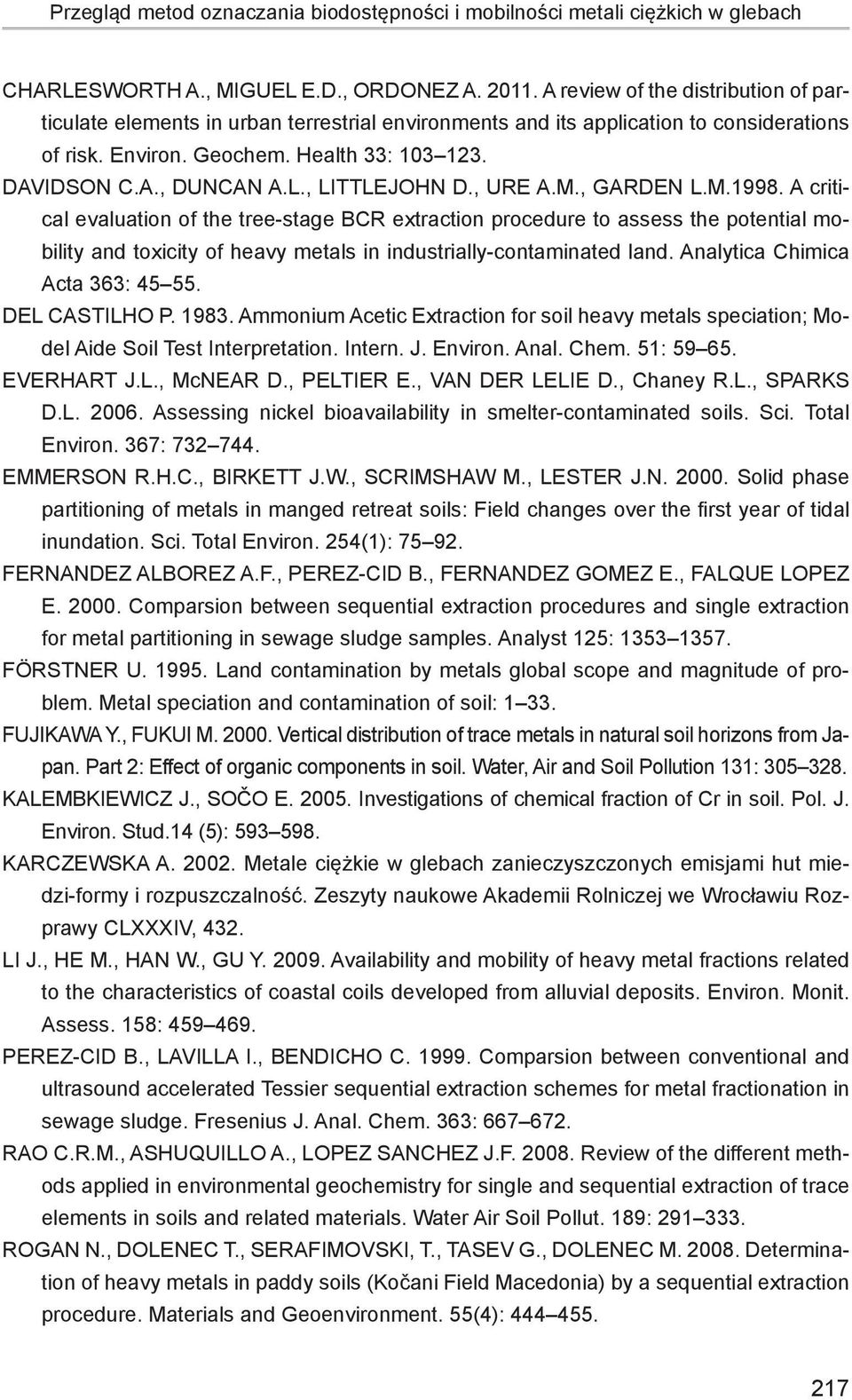 , LITTLEJOHN D., URE A.M., GARDEN L.M.1998.