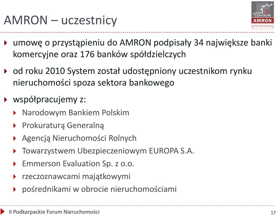 Bankiem Polskim Prokuraturą Generalną Agencją Nieruchomości Rolnych Towarzystwem Ubezpieczeniowym EUROPA S.A. Emmerson Evaluation Sp.