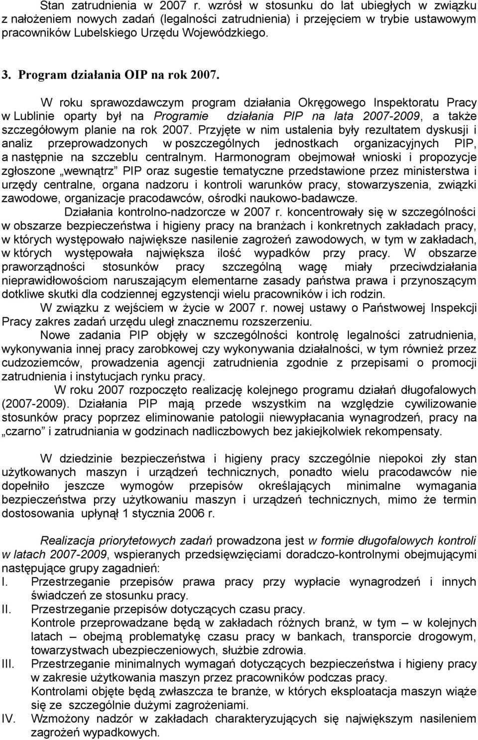 Program działania OIP na rok 2007.