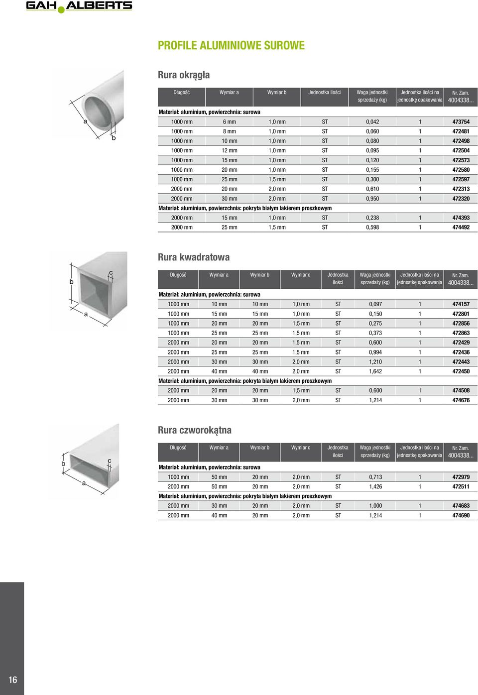 mm 2,0 mm ST 0,610 1 472313 2000 mm 30 mm 2,0 mm ST 0,950 1 472320 mterił: luminium, powierzhni: pokryt iłym lkierem proszkowym 2000 mm 15 mm 1,0 mm ST 0,238 1 474393 2000 mm 25 mm 1,5 mm ST 0,598 1