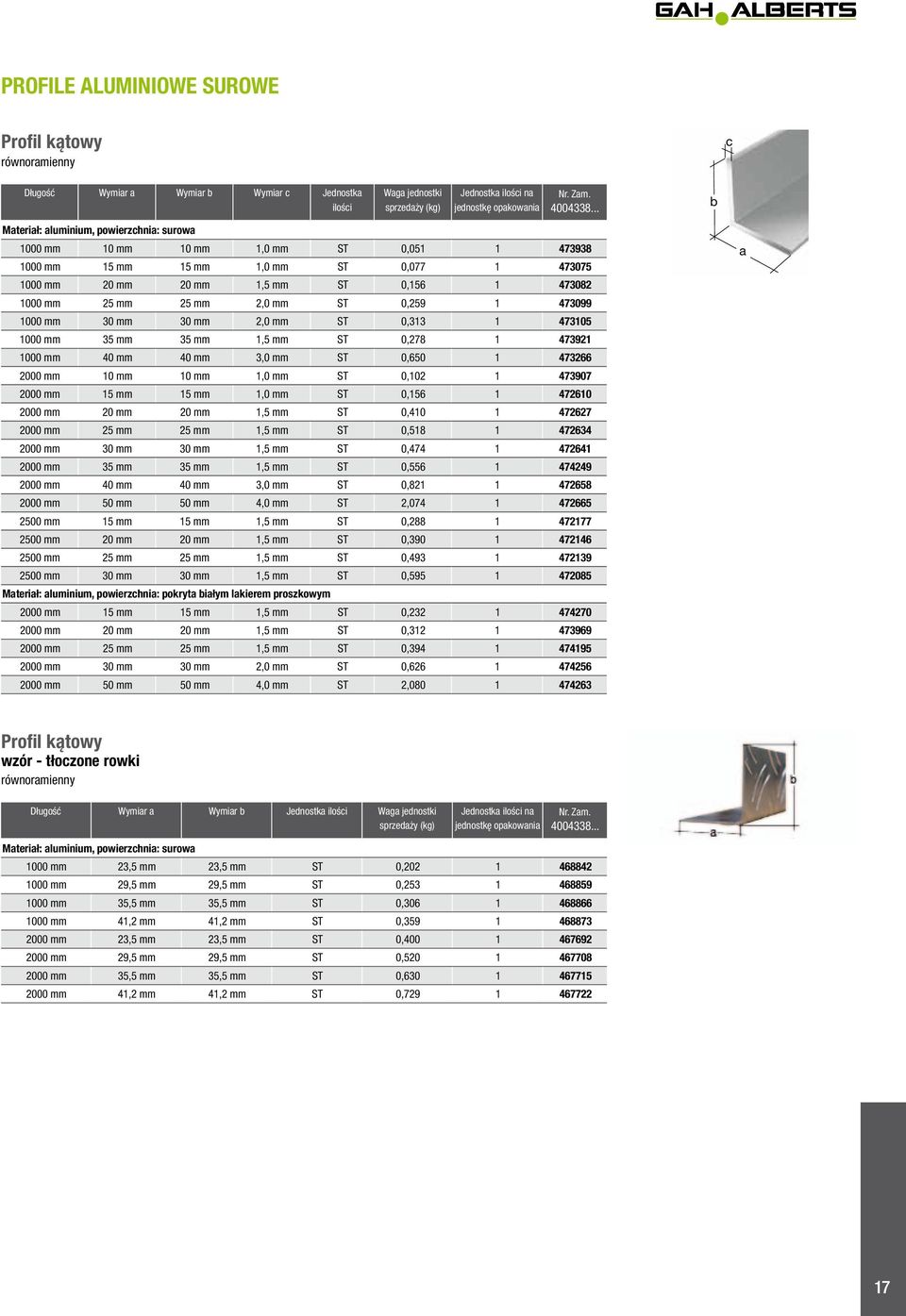 1 473921 1000 mm 40 mm 40 mm 3,0 mm ST 0,650 1 473266 2000 mm 10 mm 10 mm 1,0 mm ST 0,102 1 473907 2000 mm 15 mm 15 mm 1,0 mm ST 0,156 1 472610 2000 mm 20 mm 20 mm 1,5 mm ST 0,410 1 472627 2000 mm 25