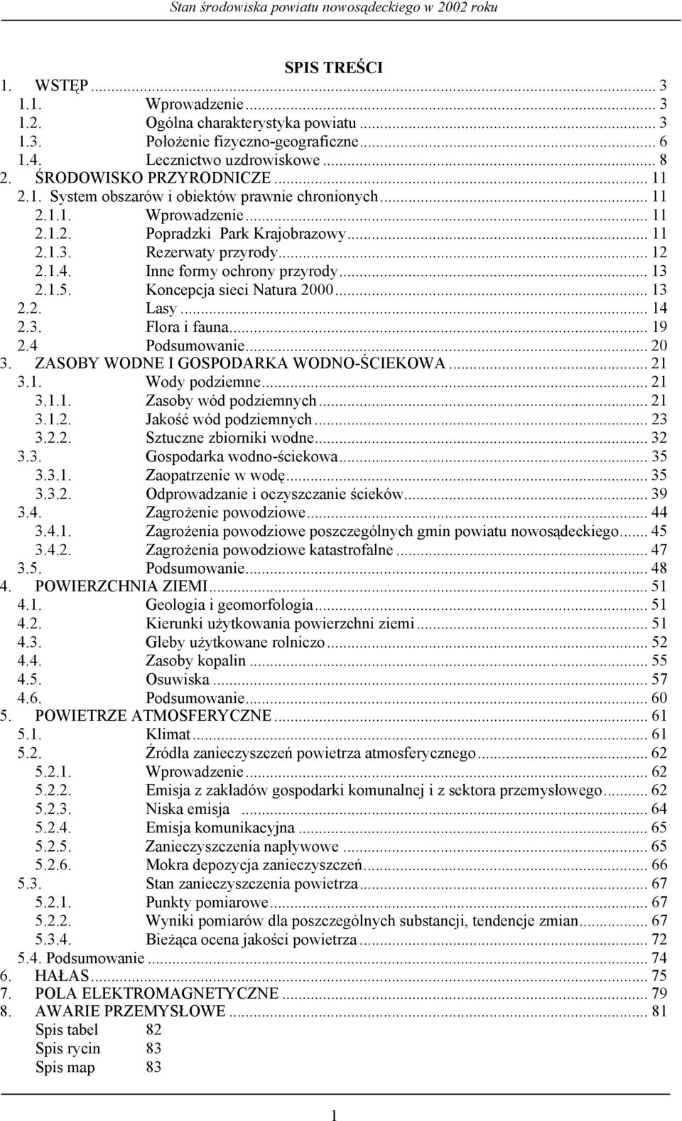 Koncepcja sieci Natura 2000... 13 2.2. Lasy... 14 2.3. Flora i fauna... 19 2.4 Podsumowanie... 20 3. ZASOBY WODNE I GOSPODARKA WODNO-ŚCIEKOWA... 21 3.1. Wody podziemne... 21 3.1.1. Zasoby wód podziemnych.