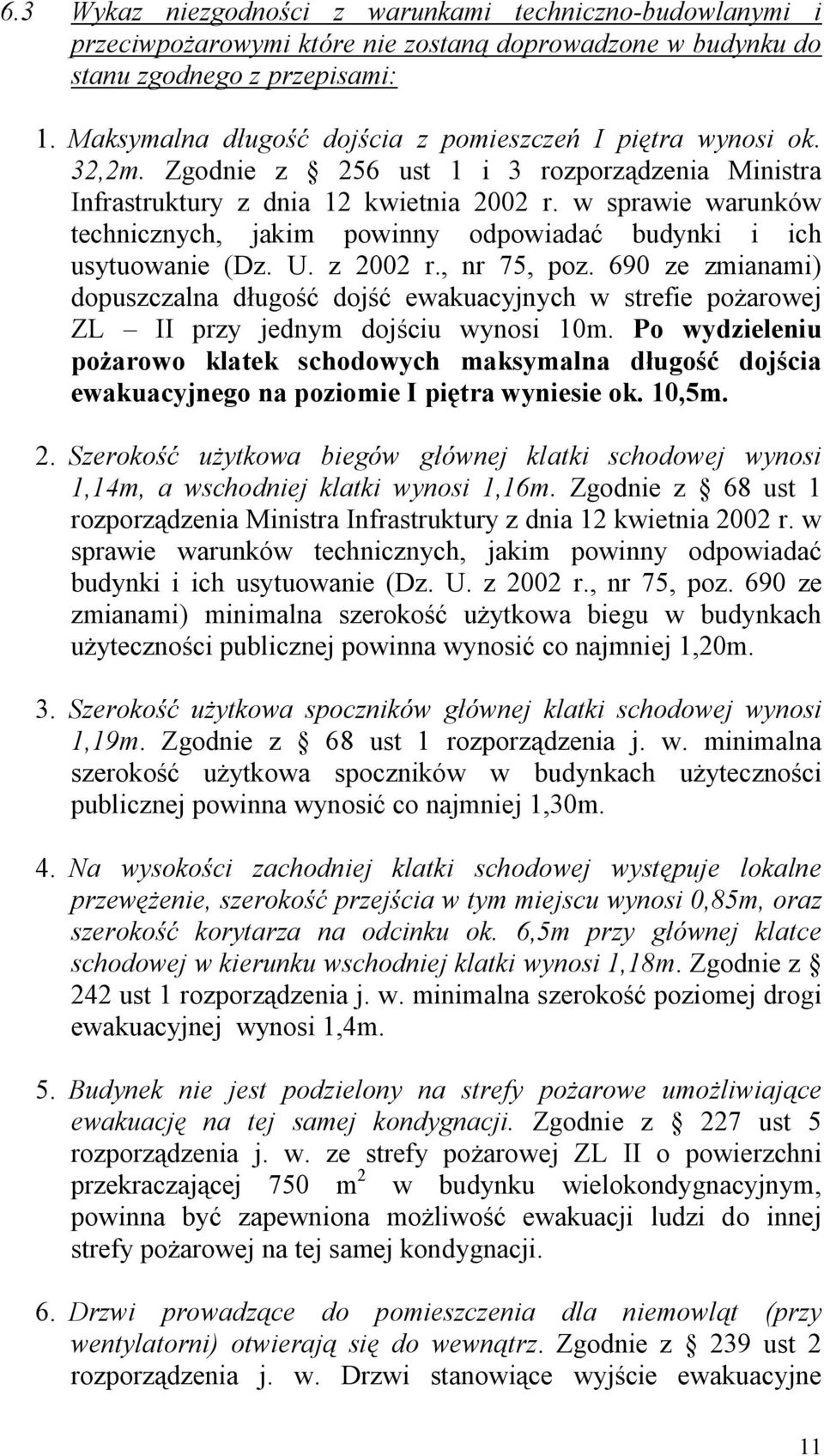 w sprawie warunków technicznych, jakim powinny odpowiada budynki i ich usytuowanie (Dz. U. z 2002 r., nr 75, poz.