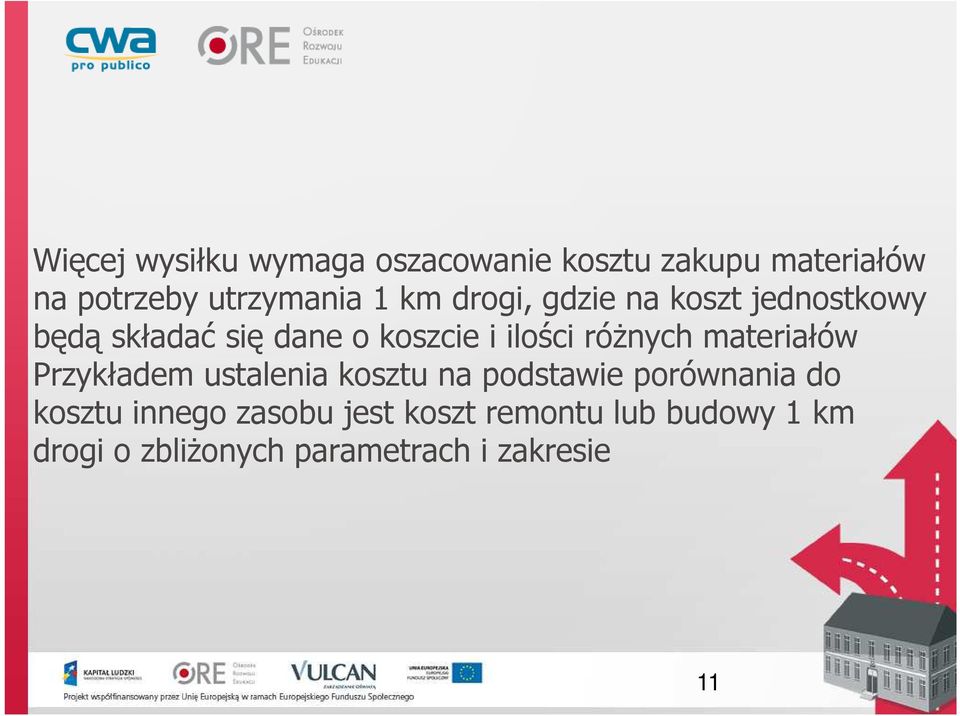 różnych materiałów Przykładem ustalenia kosztu na podstawie porównania do kosztu