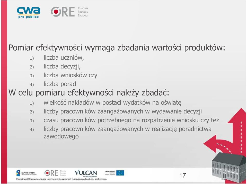 wydatków na oświatę 2) liczby pracowników zaangażowanych w wydawanie decyzji 3) czasu pracowników