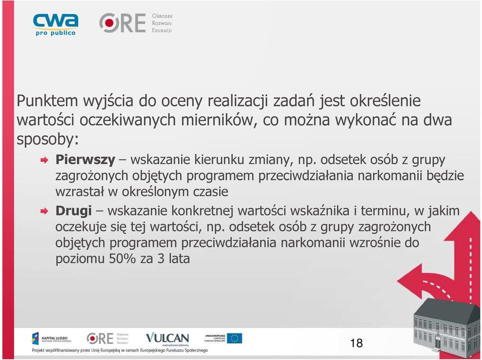 odsetek osób z grupy zagrożonych objętych programem przeciwdziałania narkomanii będzie wzrastał w określonym czasie Drugi