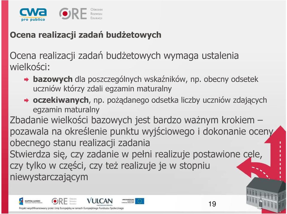 pożądanego odsetka liczby uczniów zdających egzamin maturalny Zbadanie wielkości bazowych jest bardzo ważnym krokiem pozawala na określenie