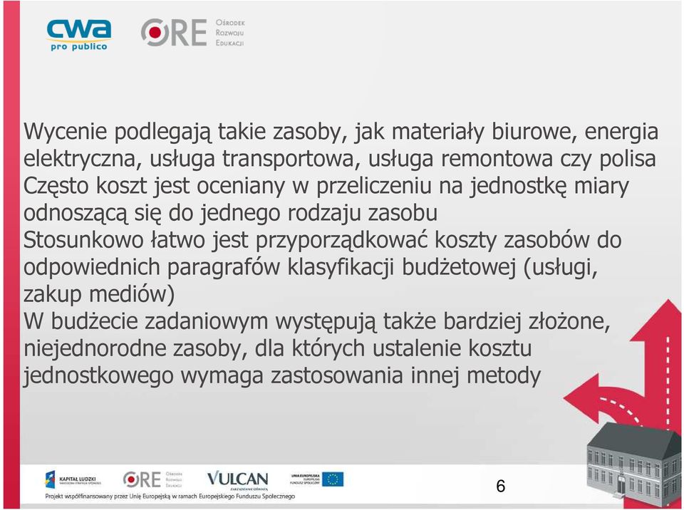 przyporządkować koszty zasobów do odpowiednich paragrafów klasyfikacji budżetowej (usługi, zakup mediów) W budżecie zadaniowym