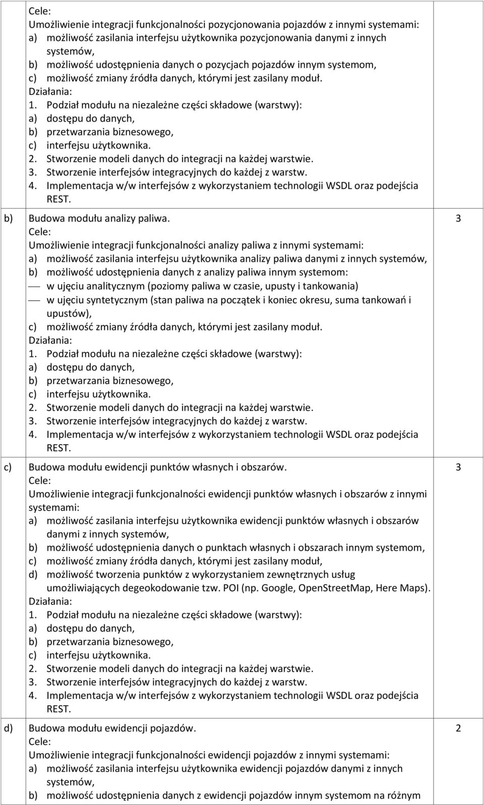 Umożliwienie integracji funkcjonalności analizy paliwa z innymi systemami: a) możliwość zasilania interfejsu użytkownika analizy paliwa danymi z innych systemów, b) możliwość udostępnienia danych z