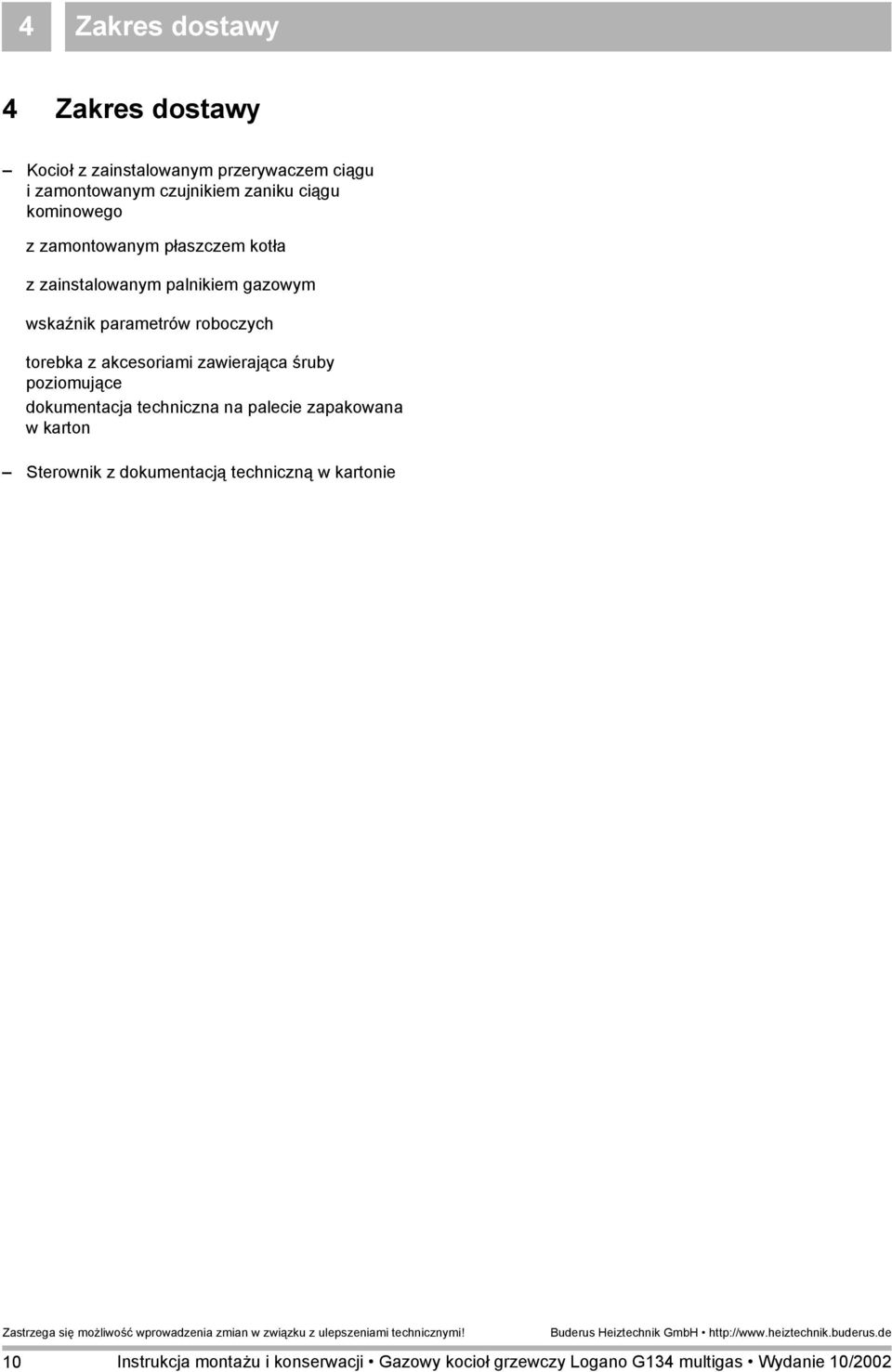 gazowym wskaźnik parametrów roboczych torebka z akcesoriami zawierająca śruby poziomujące
