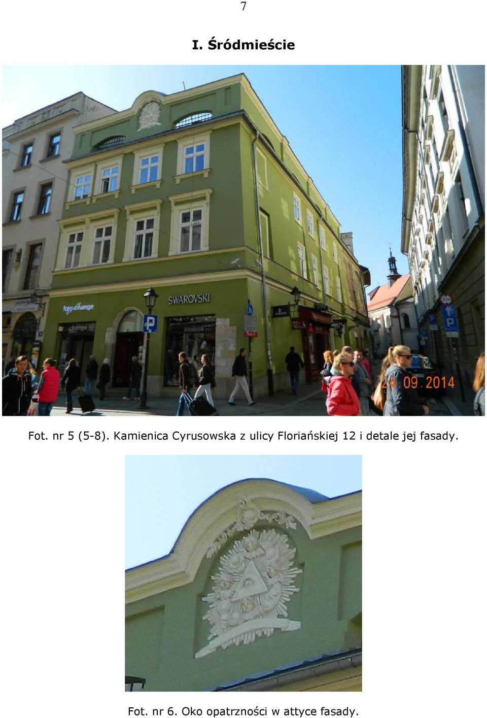 Floriańskiej 12 i detale jej fasady.