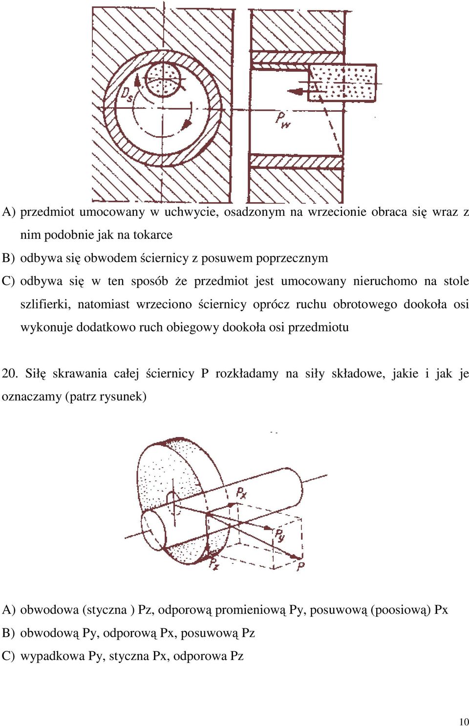 wykonuje dodatkowo ruch obiegowy dookoła osi przedmiotu 20.